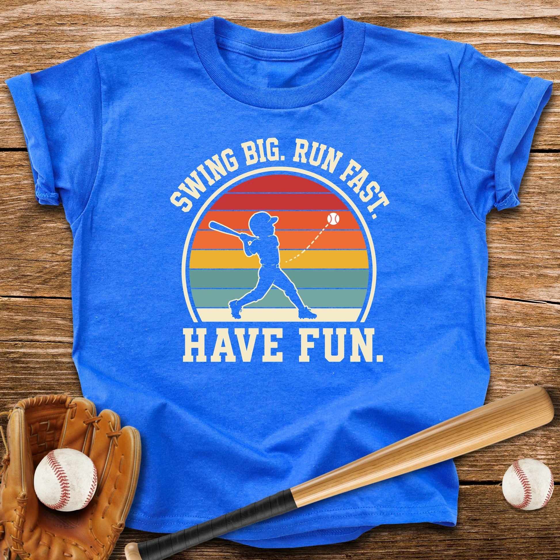 Swing Big Run Fast Have Fun Youth Tee - HomeRun PrintsKids clothes