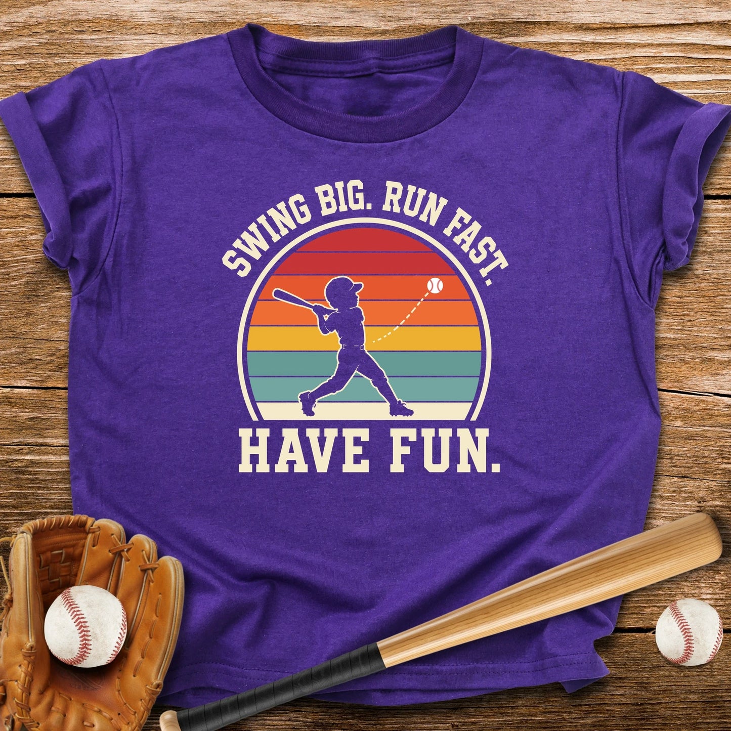 Swing Big Run Fast Have Fun Youth Tee - HomeRun PrintsKids clothes