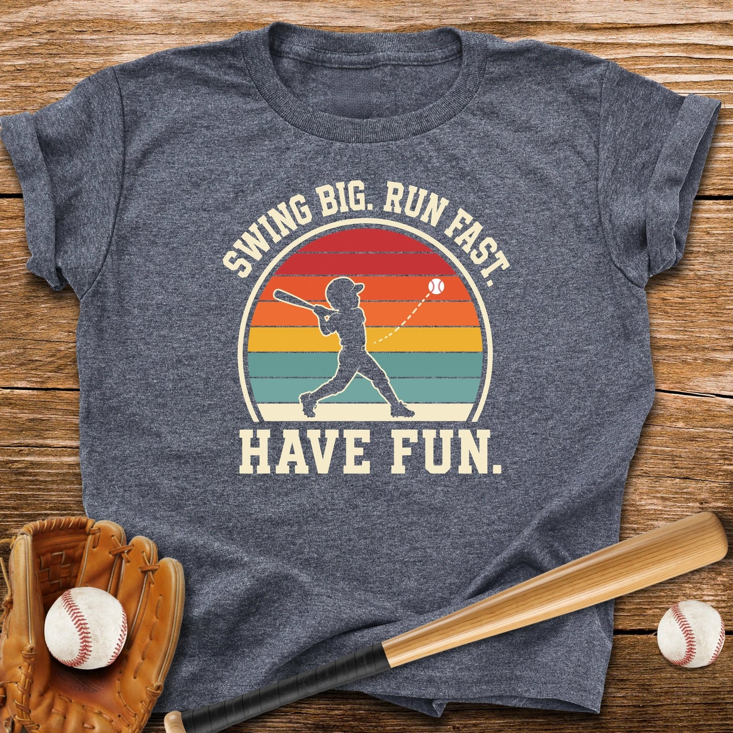 Swing Big Run Fast Have Fun Youth Tee - HomeRun PrintsKids clothes