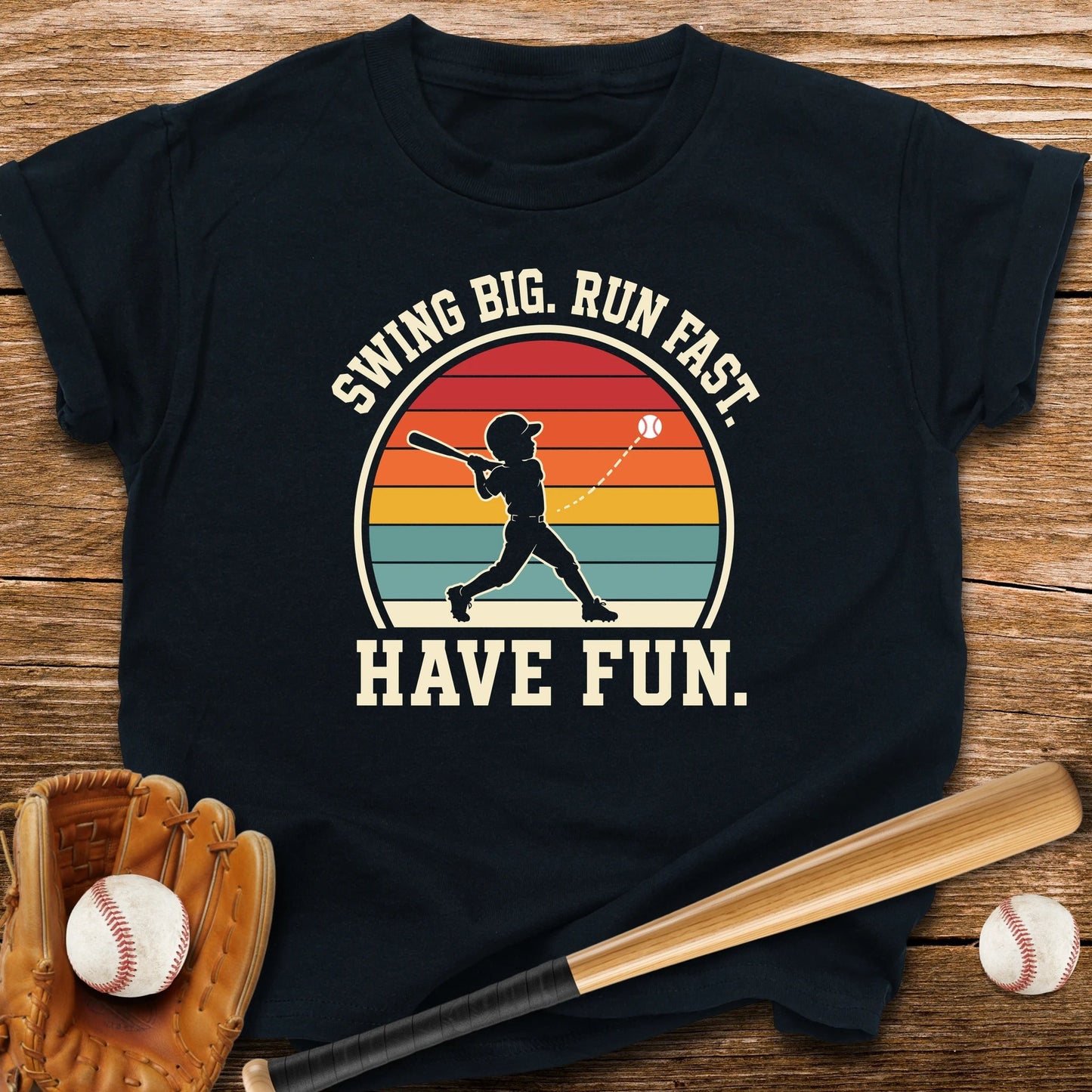Swing Big Run Fast Have Fun Youth Tee - HomeRun PrintsKids clothes