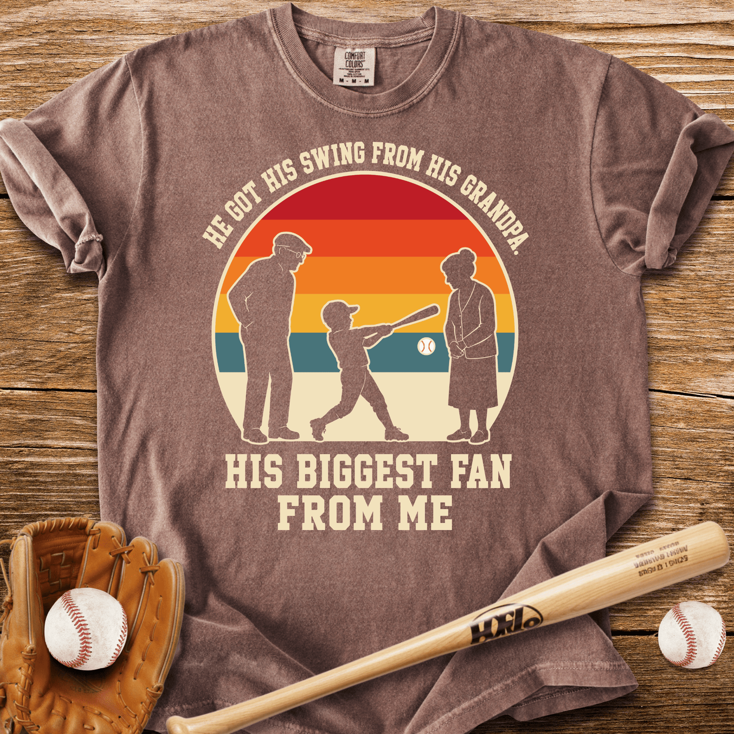 Swing From Grandpa Fan From Me T-Shirt - HomeRun PrintsComfort Colors