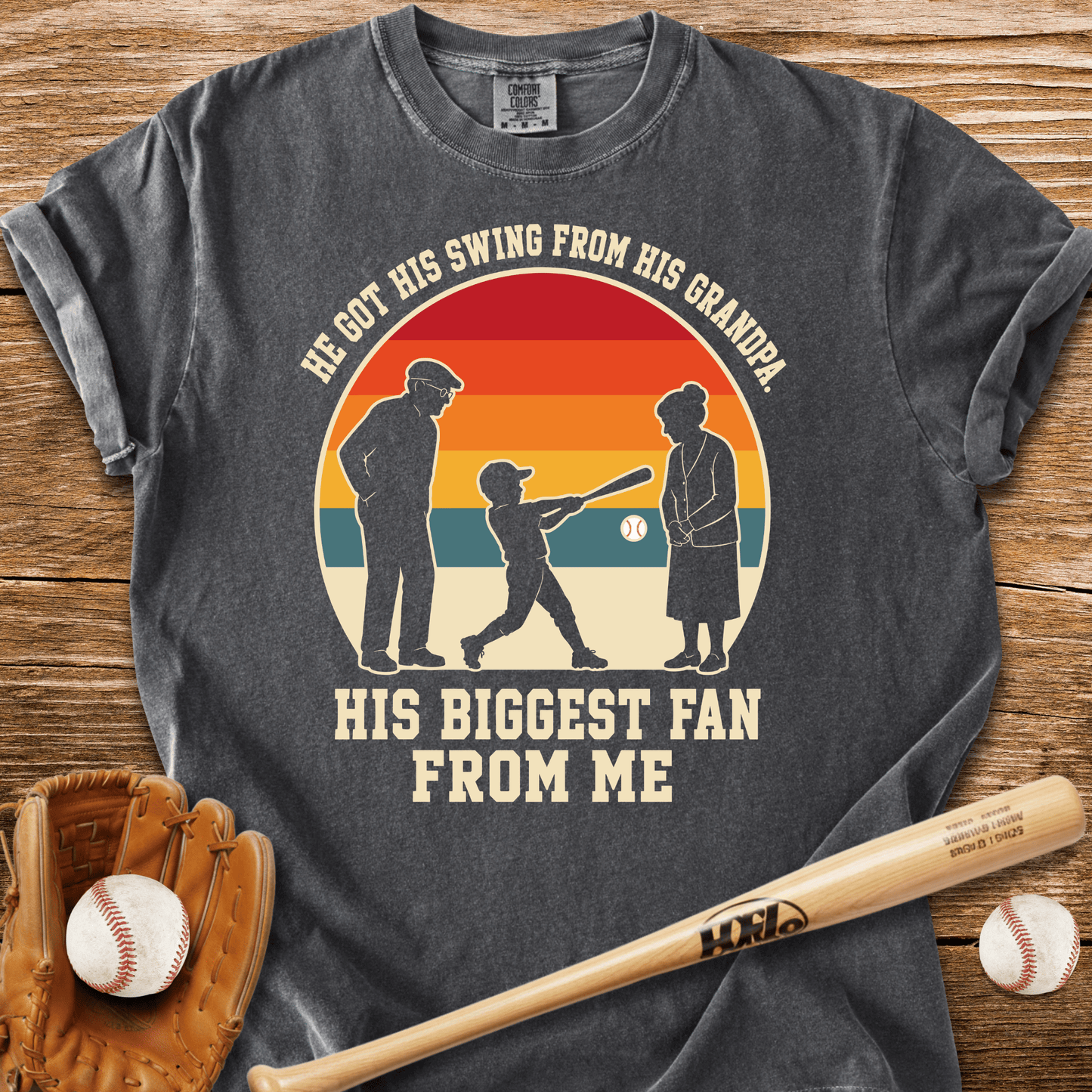 Swing From Grandpa Fan From Me T-Shirt - HomeRun PrintsComfort Colors
