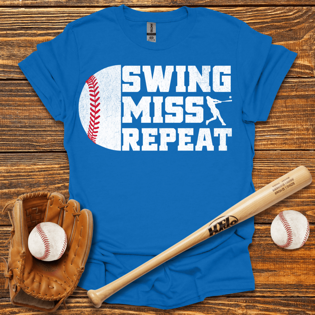 Swing Miss Repeat T-Shirt - HomeRun PrintsT-Shirt