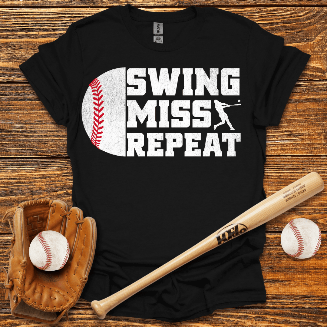 Swing Miss Repeat T-Shirt - HomeRun PrintsT-Shirt