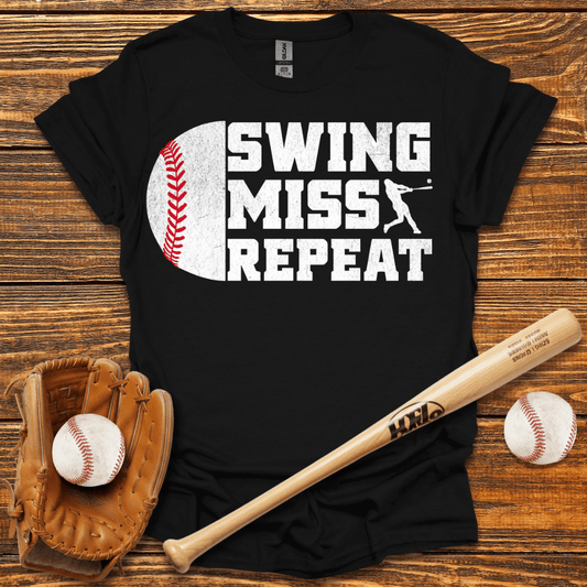 Swing Miss Repeat T-Shirt - HomeRun PrintsT-Shirt