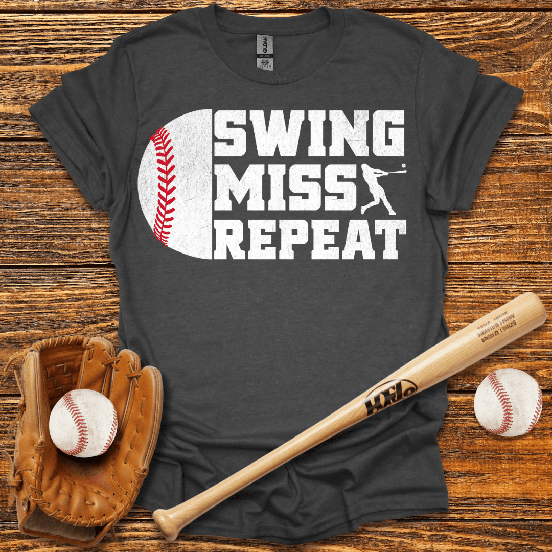 Swing Miss Repeat T-Shirt - HomeRun PrintsT-Shirt