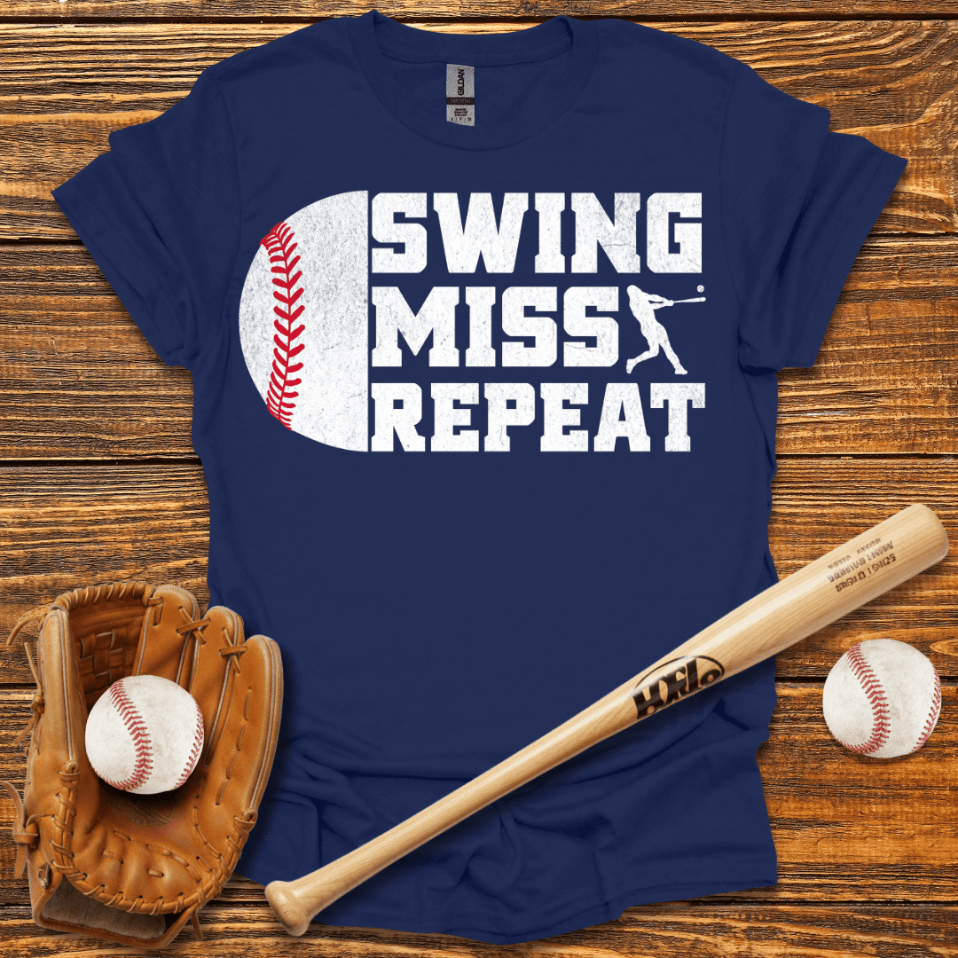 Swing Miss Repeat T-Shirt - HomeRun PrintsT-Shirt