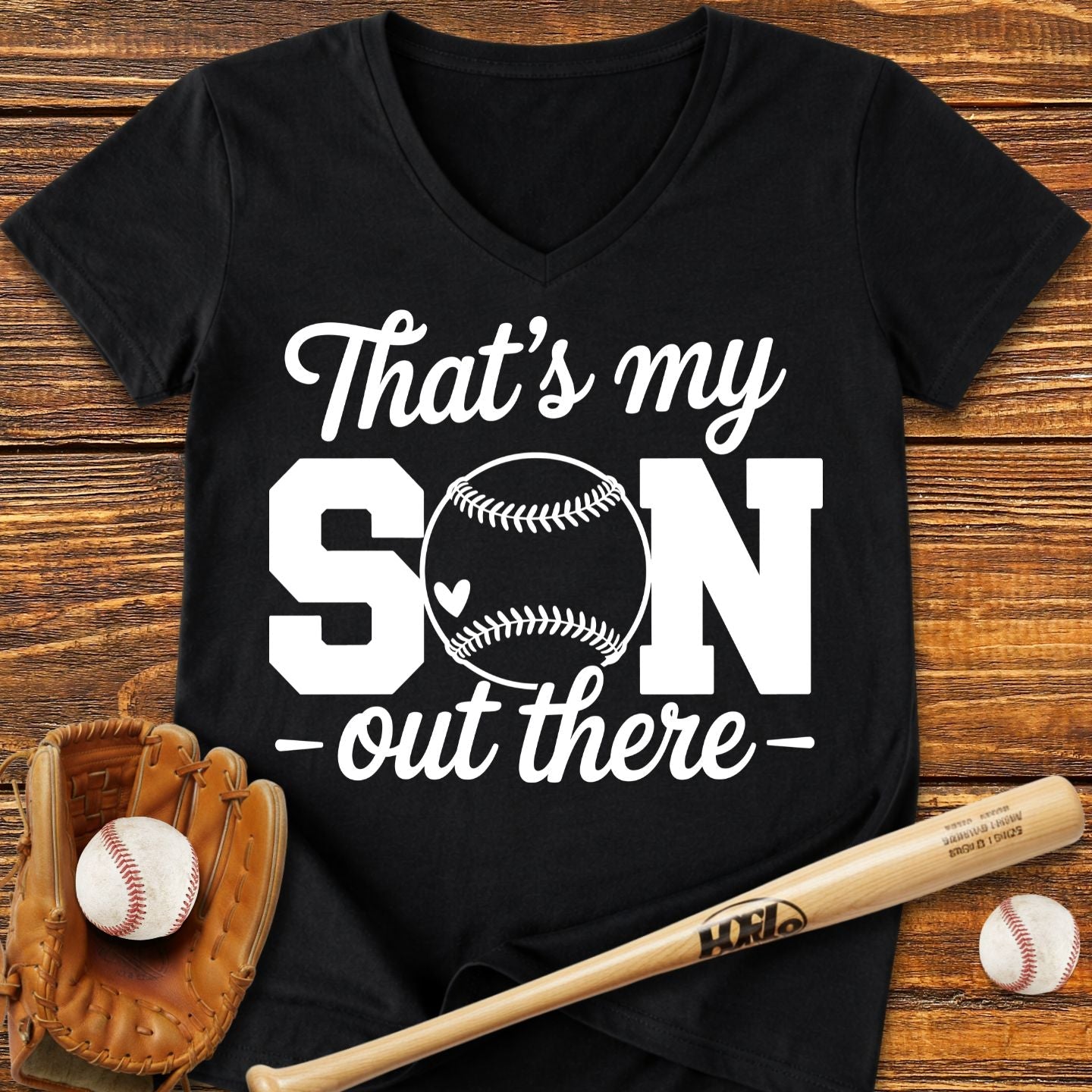 That's My Son Out There V - Neck Tee - HomeRun PrintsV - neck