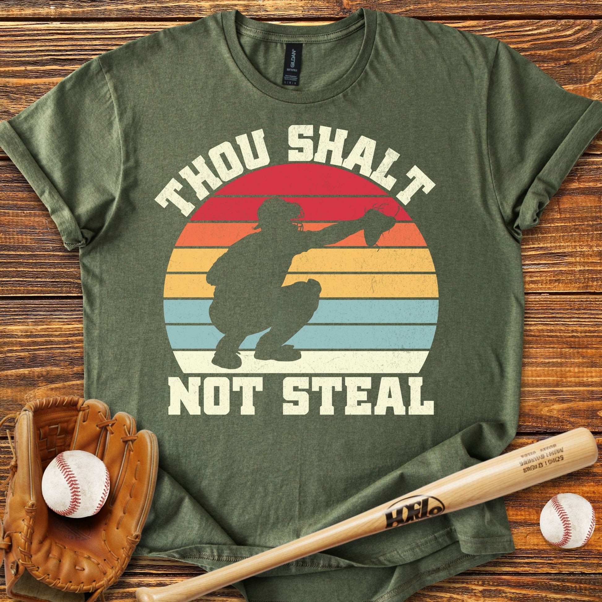 Thou Shalt Not Steal Catcher T-Shirt - HomeRun PrintsT-Shirt