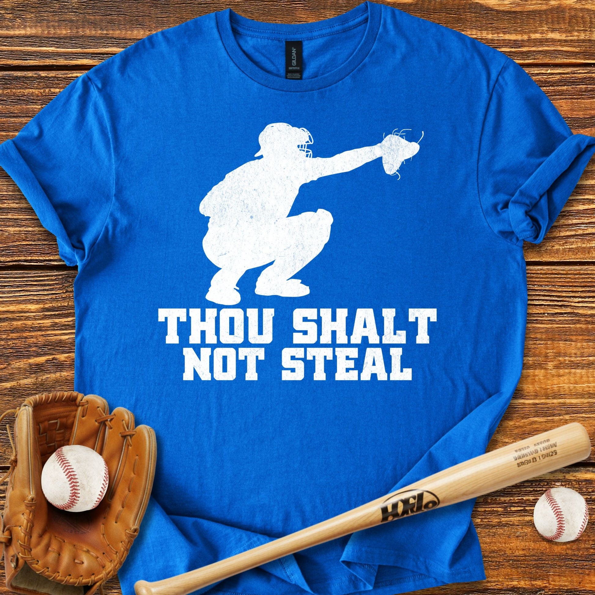 Thou Shalt Not Steal Catcher T-Shirt - HomeRun PrintsT-Shirt