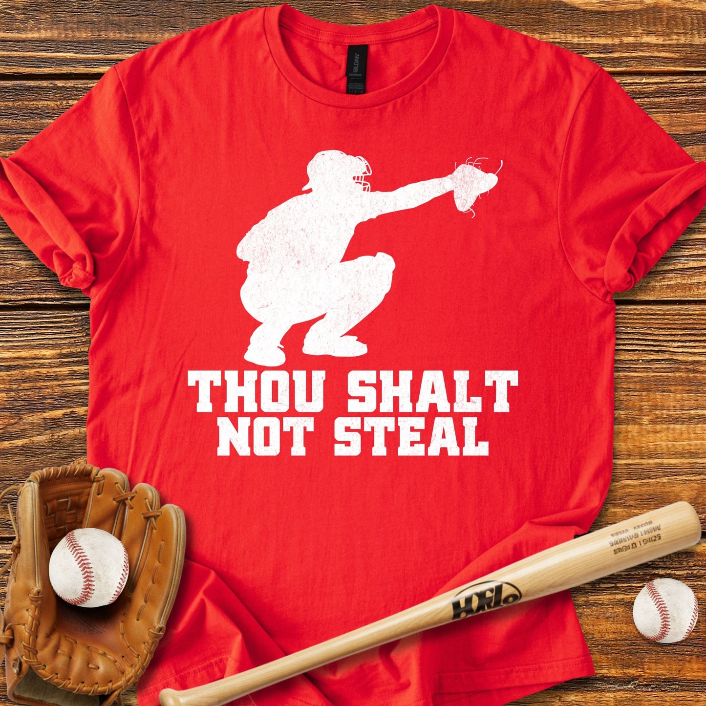 Thou Shalt Not Steal Catcher T-Shirt - HomeRun PrintsT-Shirt