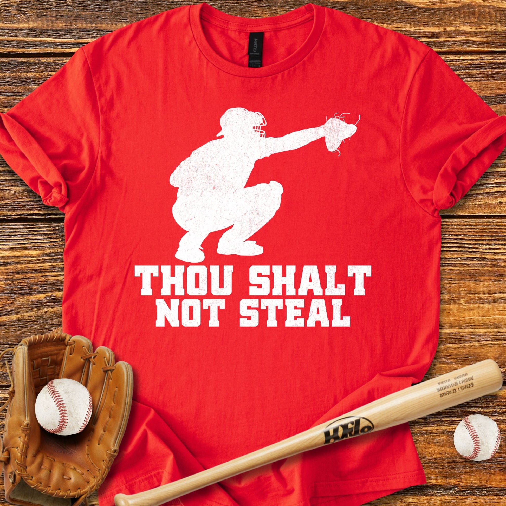 Thou Shalt Not Steal Catcher T-Shirt - HomeRun PrintsT-Shirt