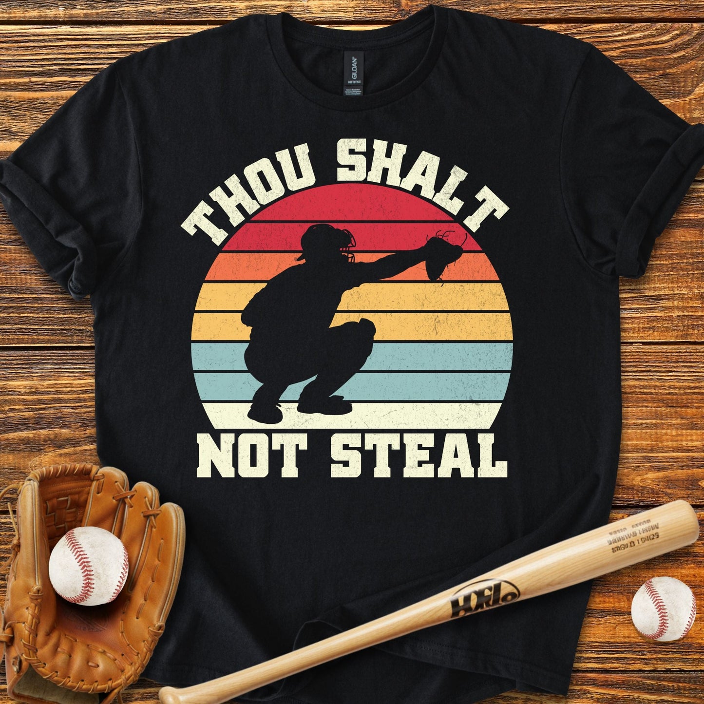 Thou Shalt Not Steal Catcher T-Shirt - HomeRun PrintsT-Shirt