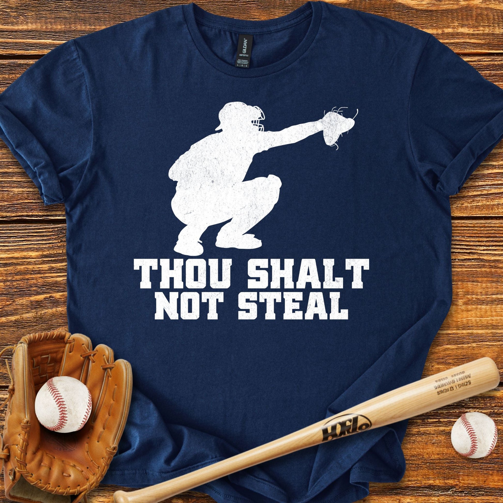 Thou Shalt Not Steal Catcher T-Shirt - HomeRun PrintsT-Shirt