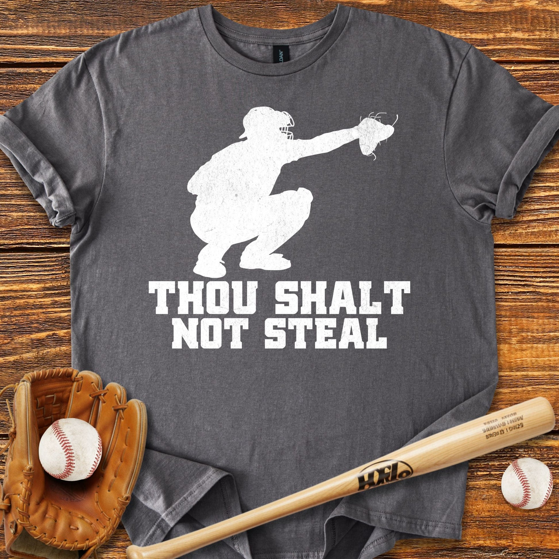 Thou Shalt Not Steal Catcher T-Shirt - HomeRun PrintsT-Shirt