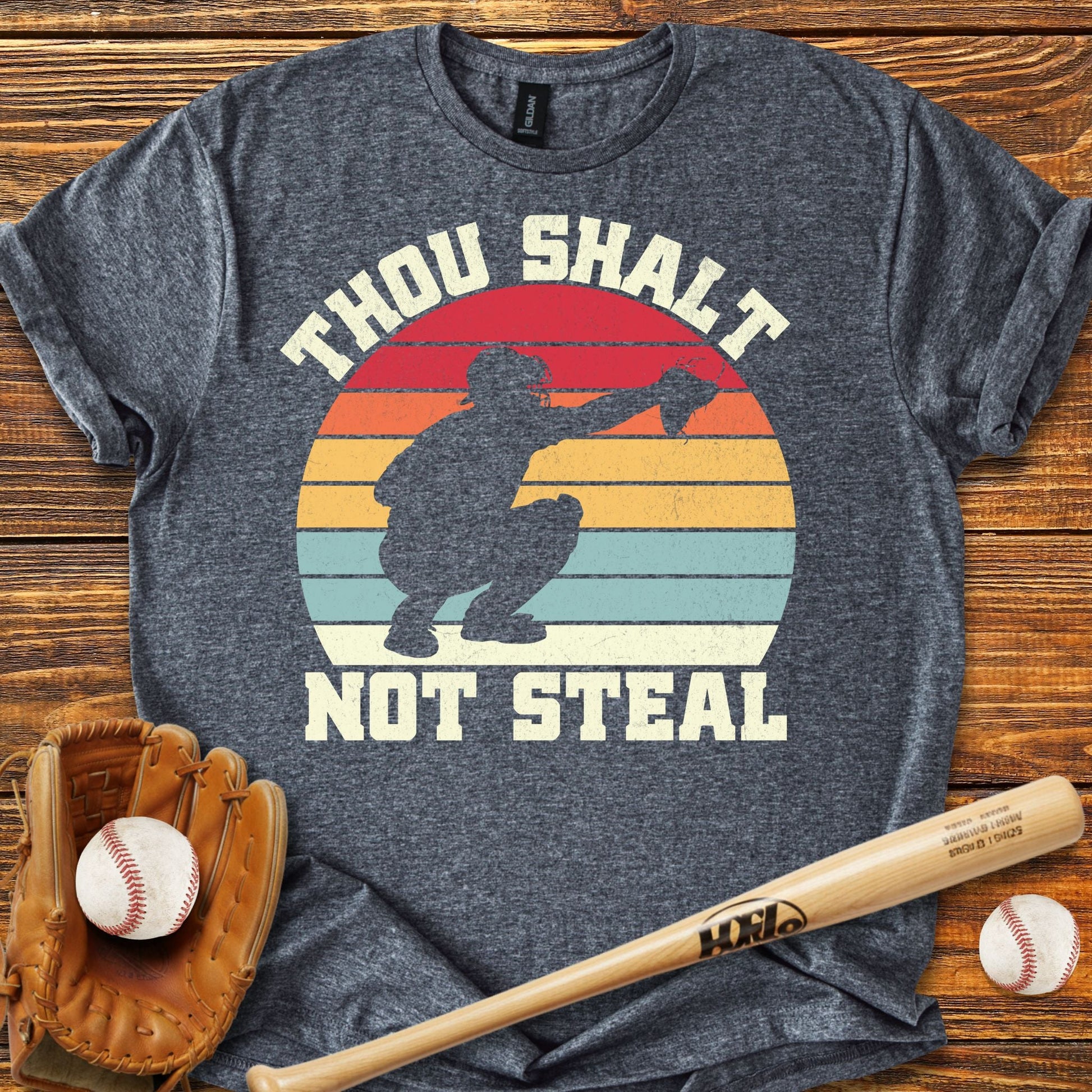 Thou Shalt Not Steal Catcher T-Shirt - HomeRun PrintsT-Shirt