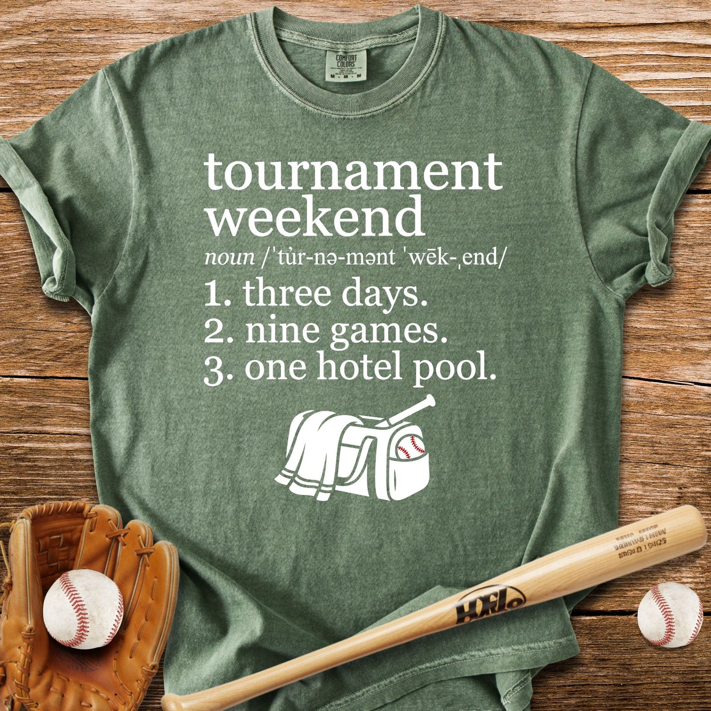 Three Days Nine Games T-Shirt - HomeRun PrintsComfort Colors