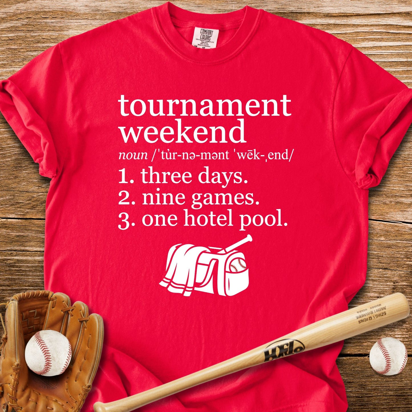 Three Days Nine Games T-Shirt - HomeRun PrintsComfort Colors