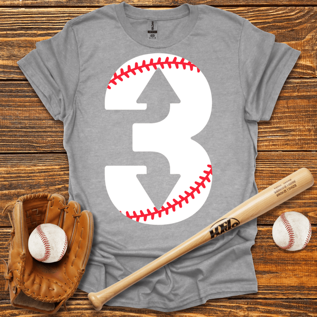 Three Up Three Down T-Shirt - HomeRun PrintsT-Shirt