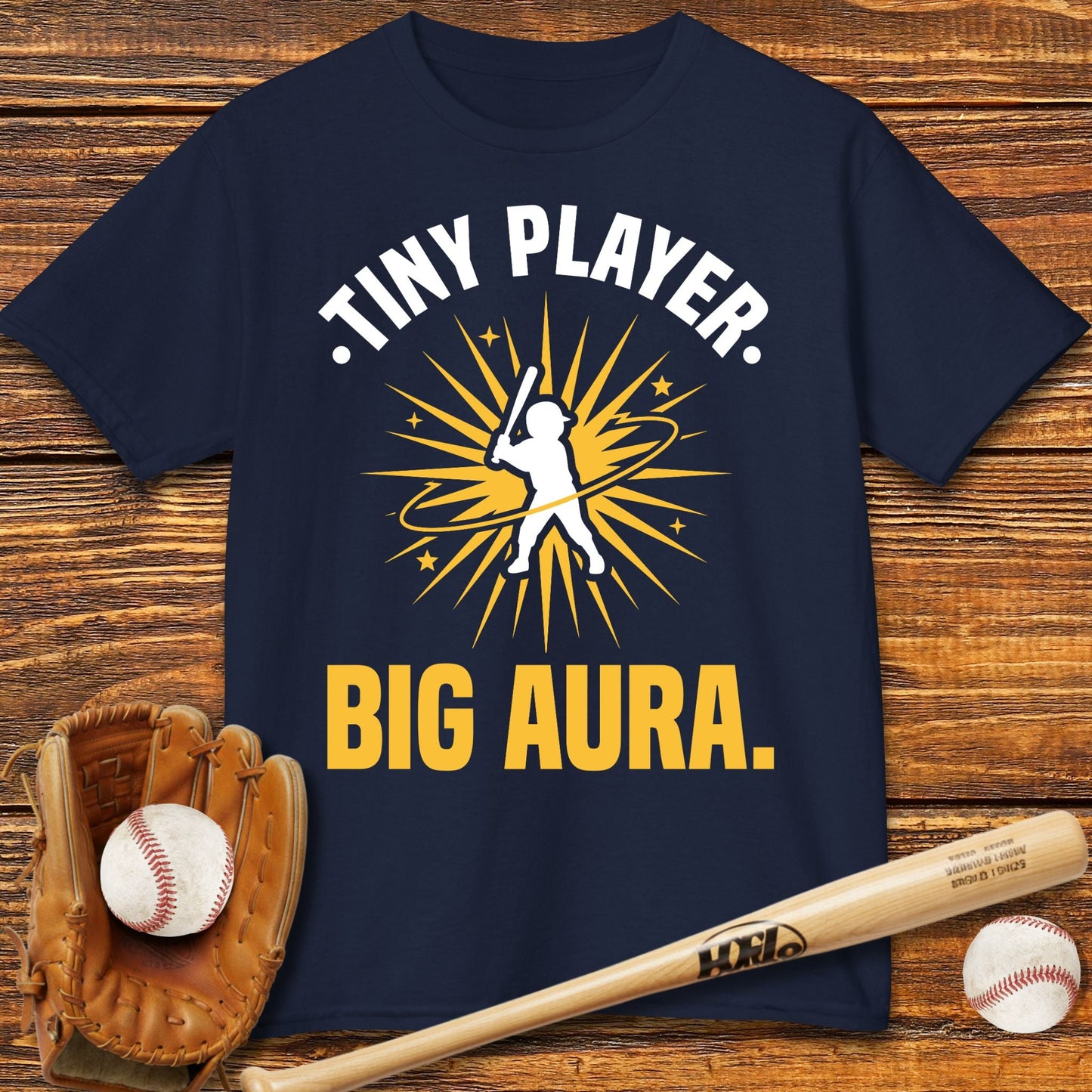 Tiny Player Big Aura Kids T-shirt - HomeRun PrintsKids clothes