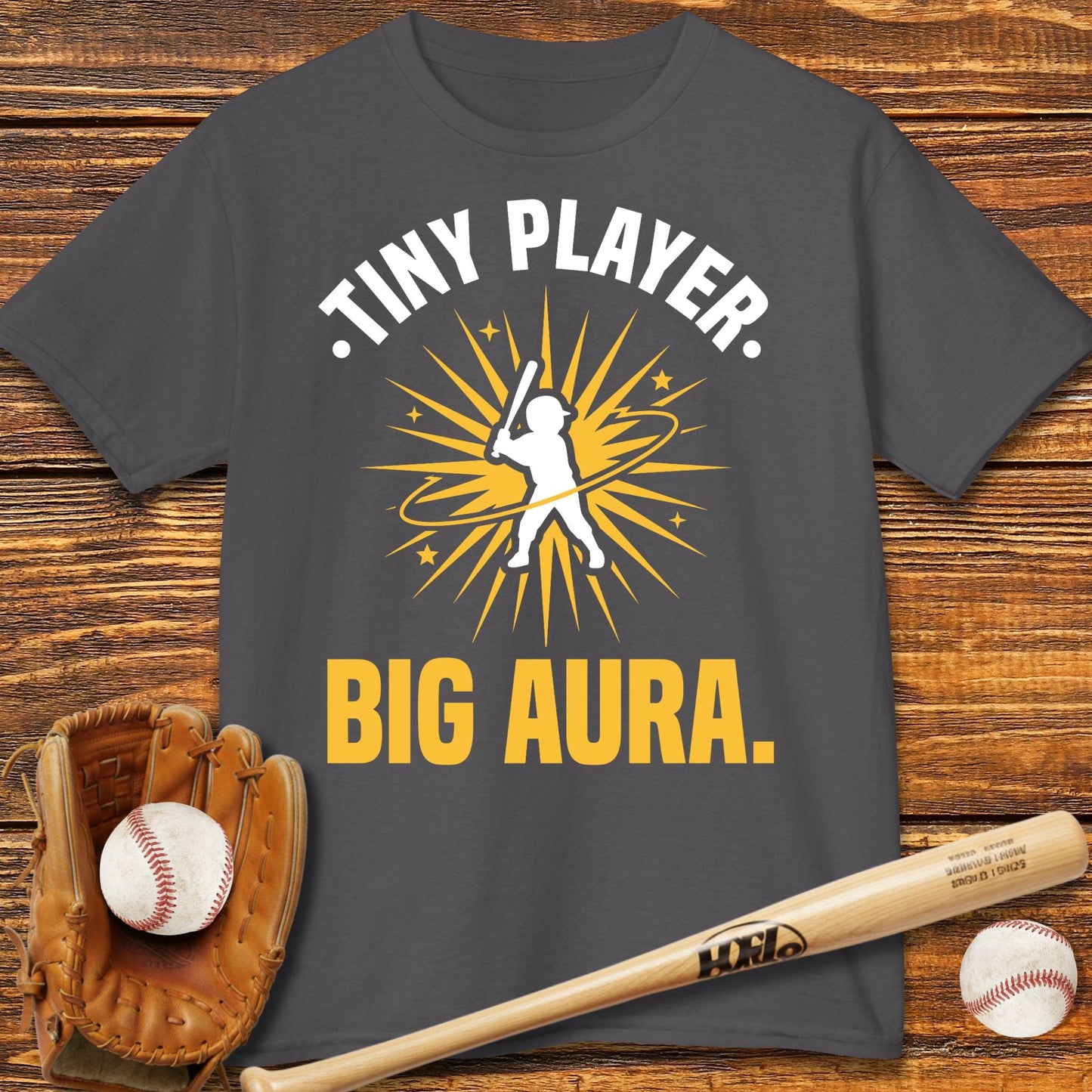 Tiny Player Big Aura Kids T-shirt - HomeRun PrintsKids clothes