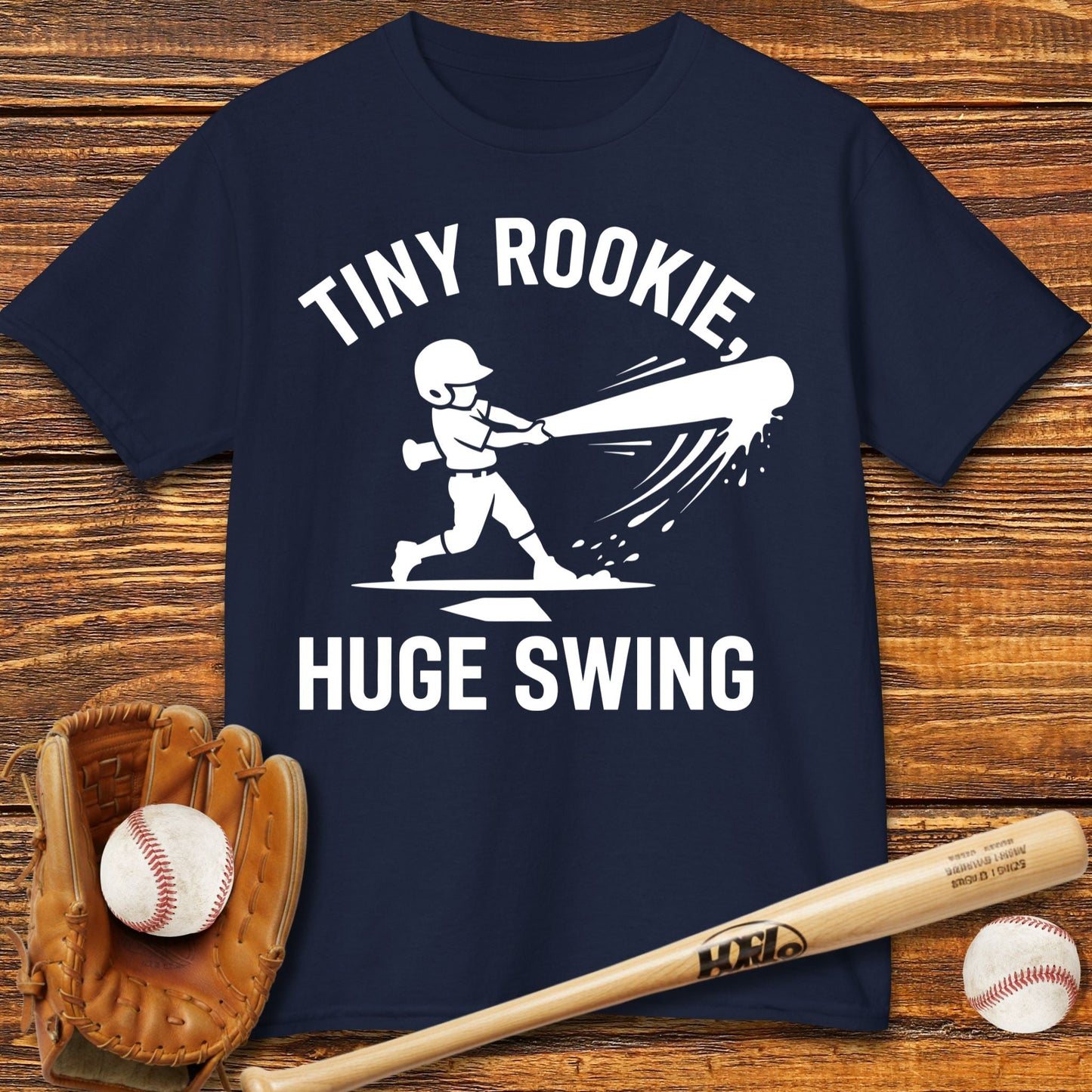 Tiny Rookie Huge Swing Kids T-shirt - HomeRun PrintsKids clothes
