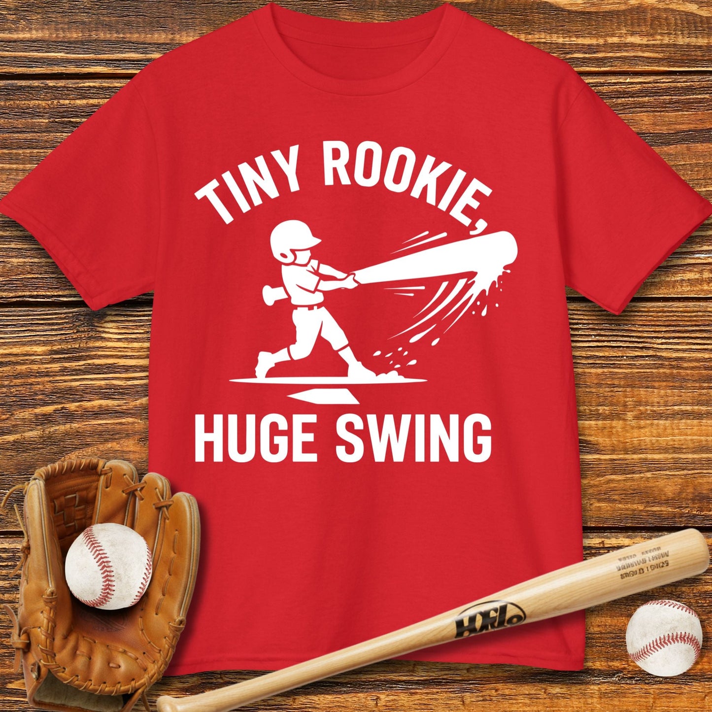 Tiny Rookie Huge Swing Kids T-shirt - HomeRun PrintsKids clothes
