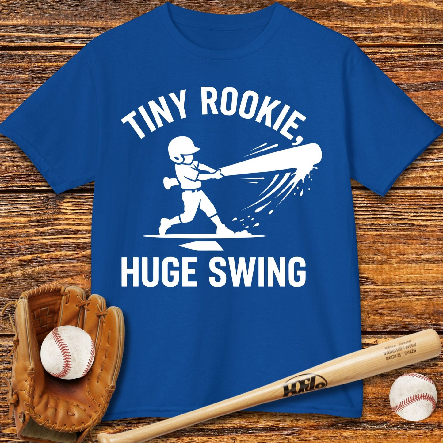 Tiny Rookie Huge Swing Kids T-shirt - HomeRun PrintsKids clothes