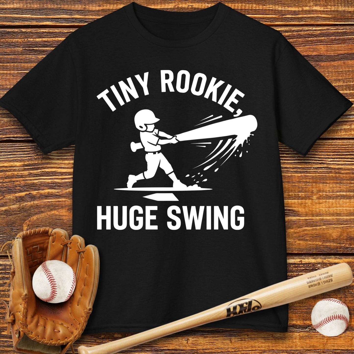 Tiny Rookie Huge Swing Kids T-shirt - HomeRun PrintsKids clothes