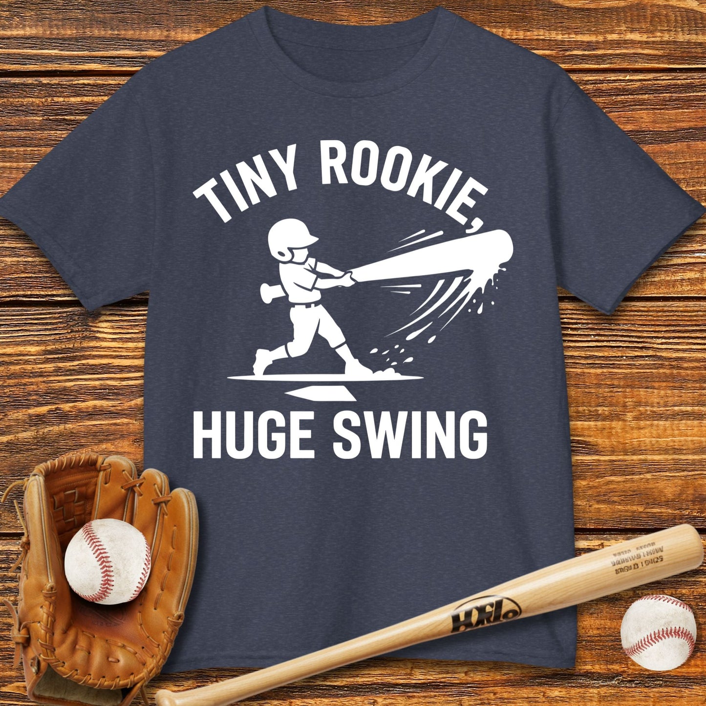 Tiny Rookie Huge Swing Kids T-shirt - HomeRun PrintsKids clothes