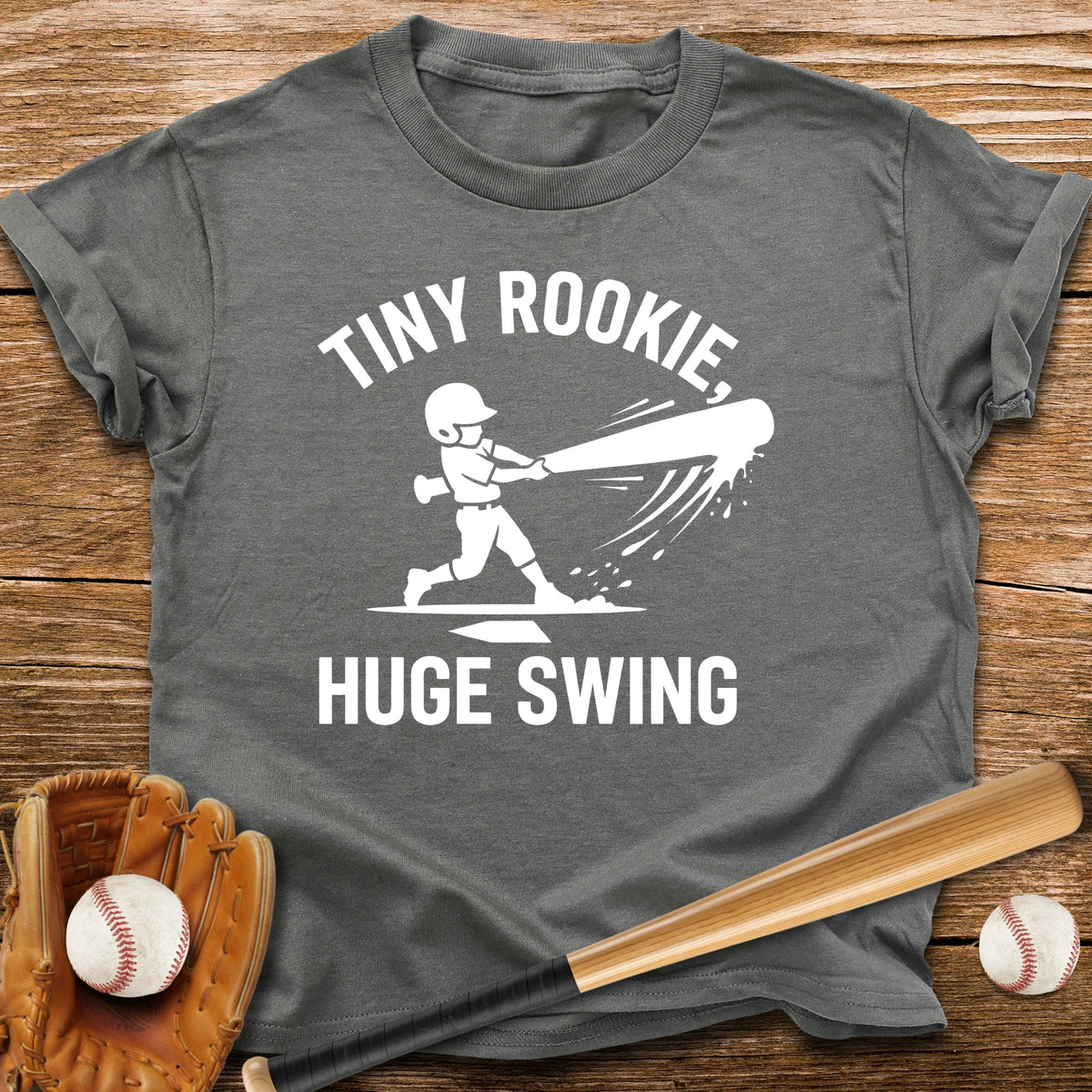 Tiny Rookie Huge Swing Youth Tee - HomeRun PrintsKids clothes