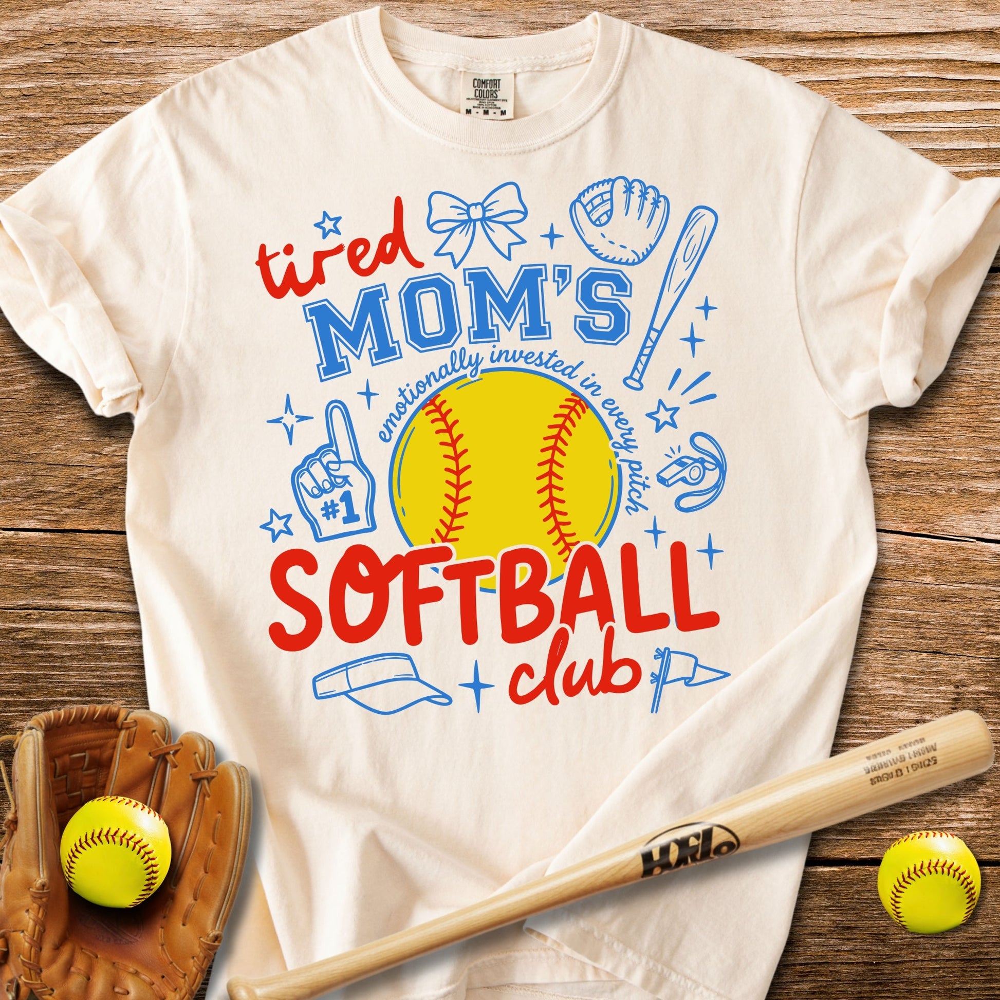 Tired Softball Mom - HomeRun PrintsComfort Colors