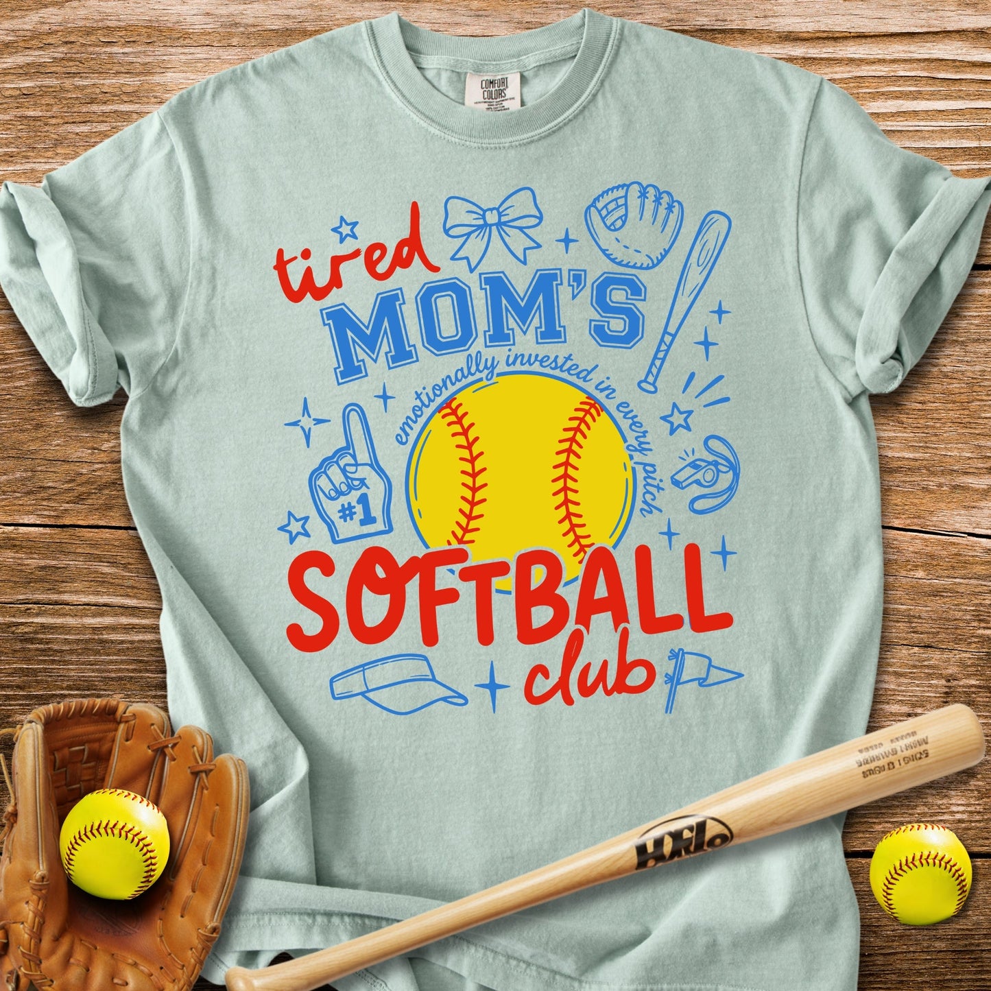 Tired Softball Mom - HomeRun PrintsComfort Colors
