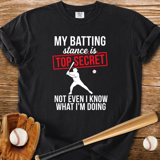 Top Secret Batting Stance - HomeRun PrintsComfort Colors