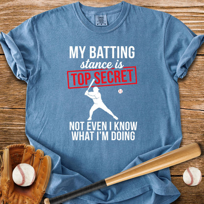 Top Secret Batting Stance - HomeRun PrintsComfort Colors