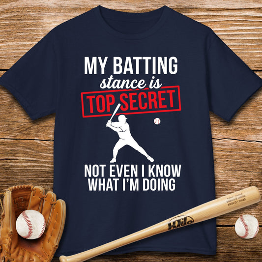 Top Secret Batting Stance Kids T-shirt - HomeRun PrintsKids clothes