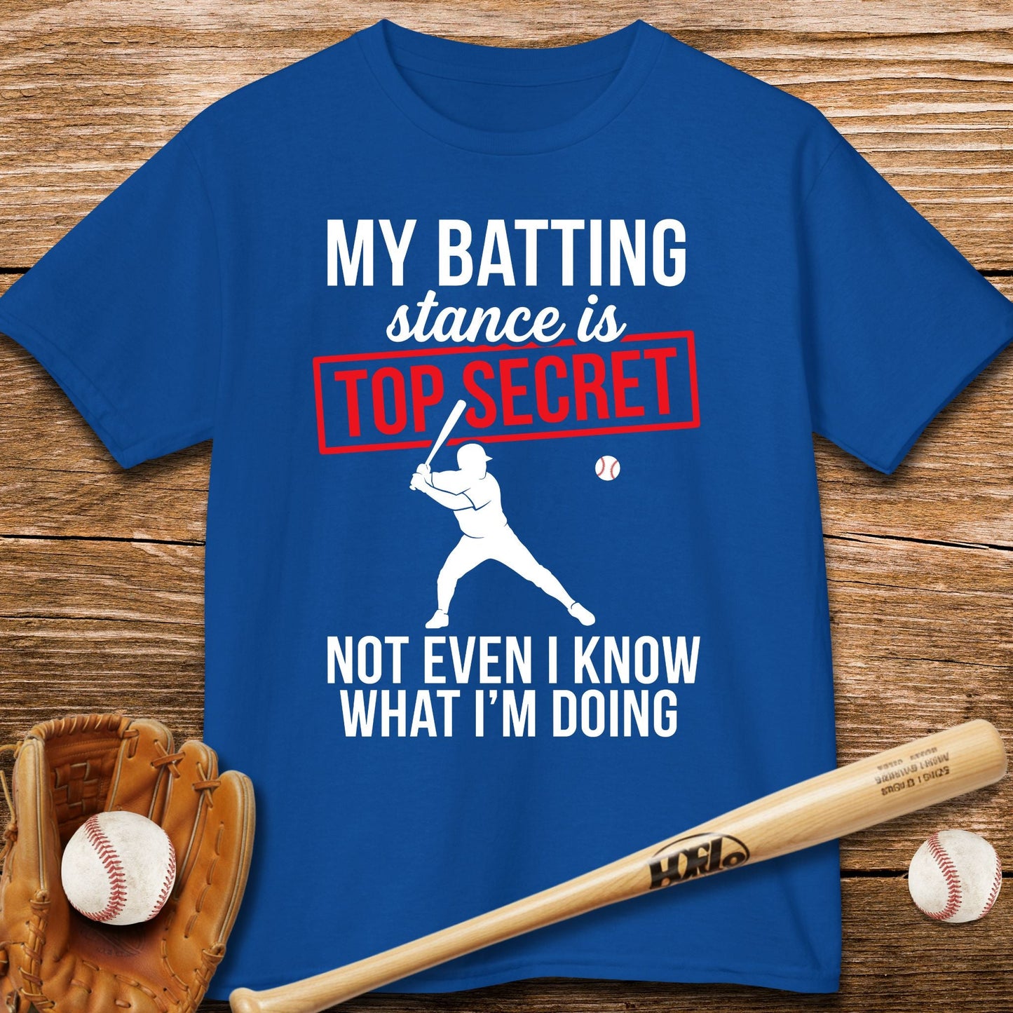 Top Secret Batting Stance Kids T-shirt - HomeRun PrintsKids clothes