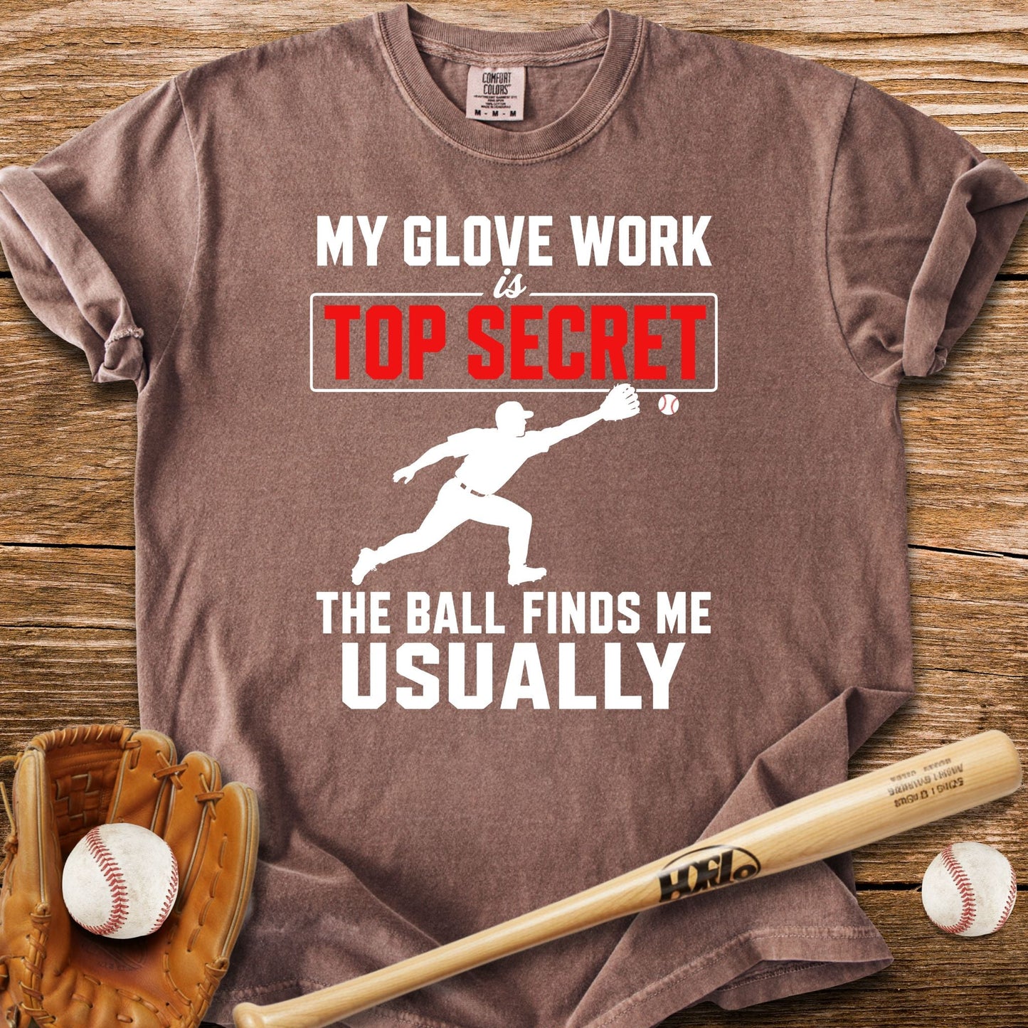 Top Secret Glove Work T-Shirt - HomeRun PrintsComfort Colors