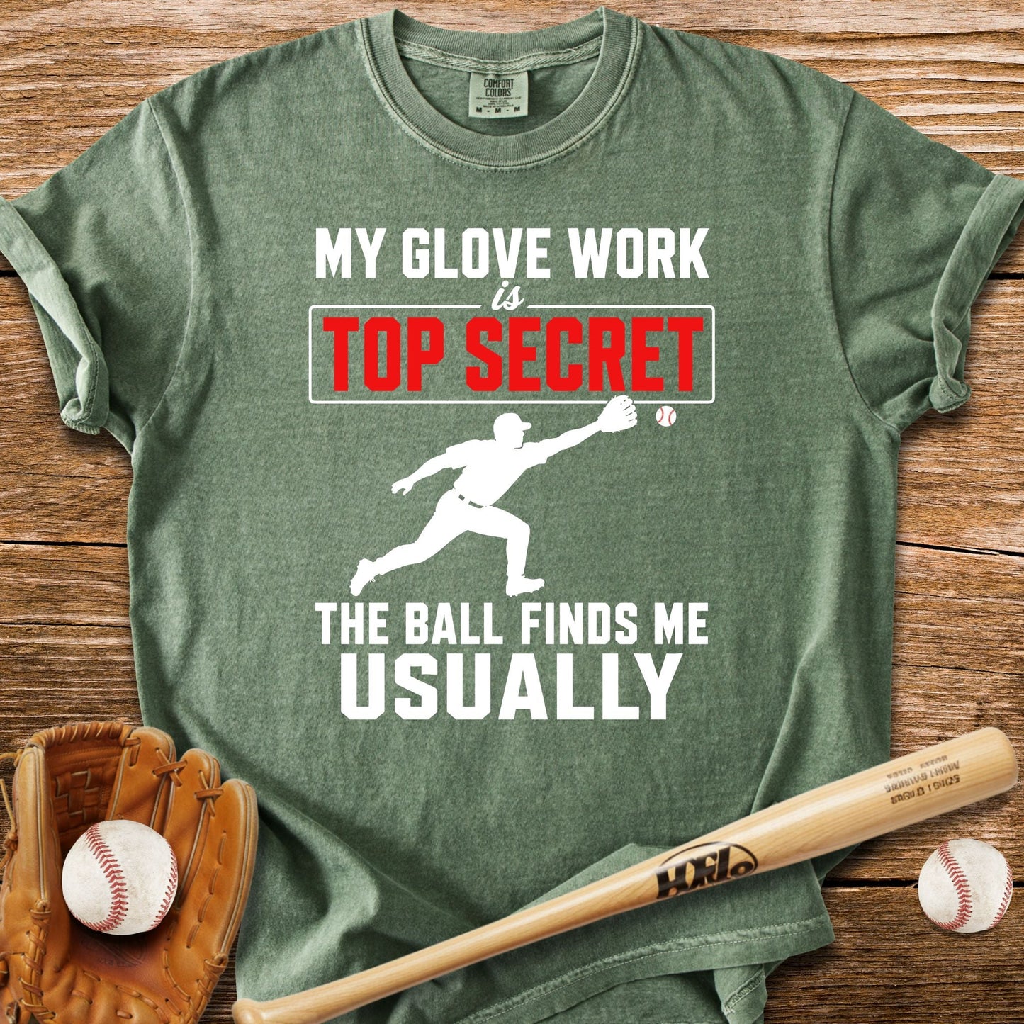 Top Secret Glove Work T-Shirt - HomeRun PrintsComfort Colors