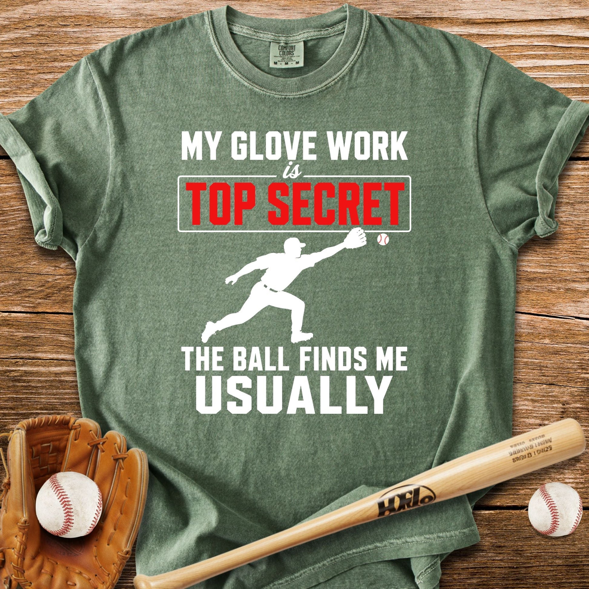Top Secret Glove Work T-Shirt - HomeRun PrintsComfort Colors