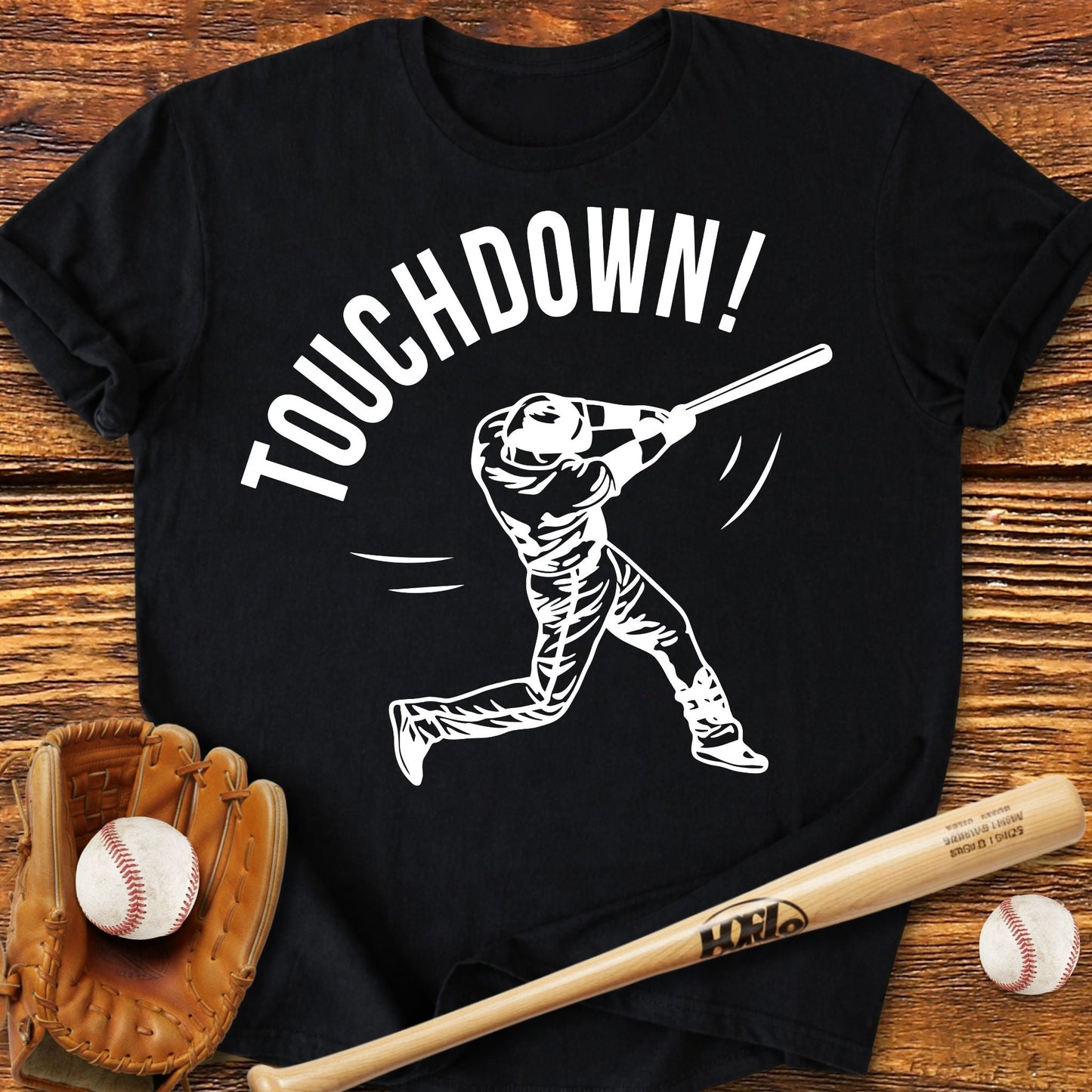 Touchdown Baseball Adult T-Shirt - HomeRun PrintsT-Shirt