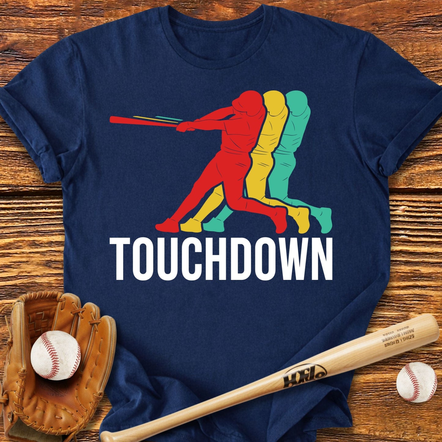 Touchdown Baseball Adult T-Shirt - HomeRun PrintsT-Shirt