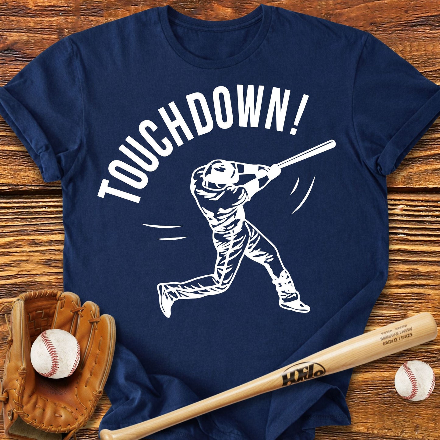 Touchdown Baseball Adult T-Shirt - HomeRun PrintsT-Shirt