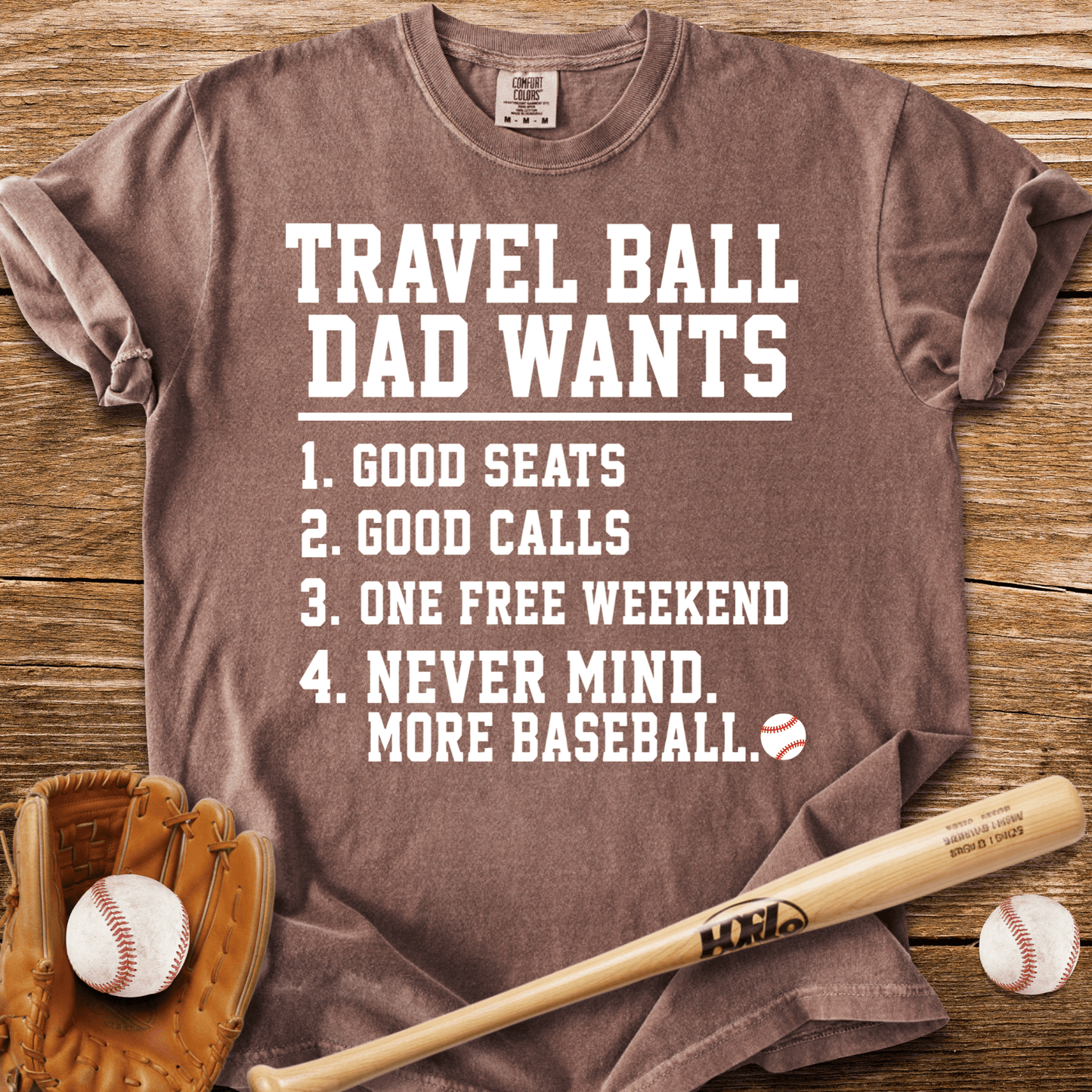 Travel Ball Dad T-Shirt - HomeRun PrintsComfort Colors