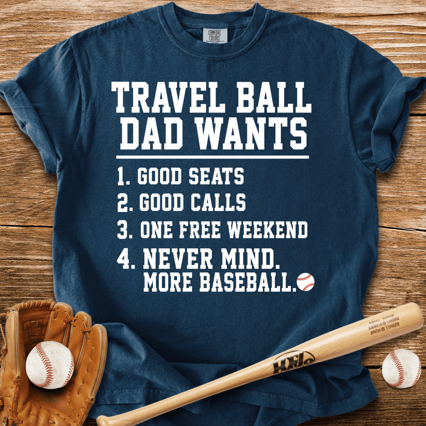 Travel Ball Dad T-Shirt - HomeRun PrintsComfort Colors