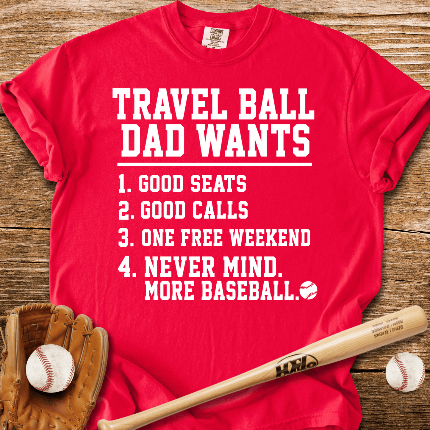 Travel Ball Dad T-Shirt - HomeRun PrintsComfort Colors