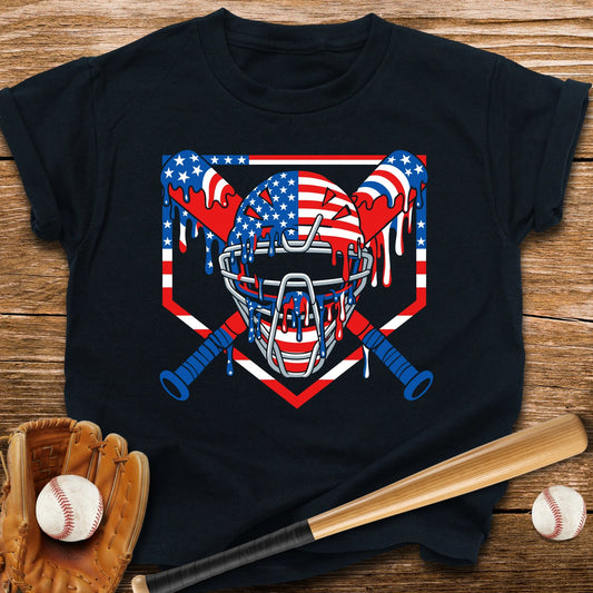 USA Baseball Catcher Drip Youth Tee - HomeRun PrintsKids clothes