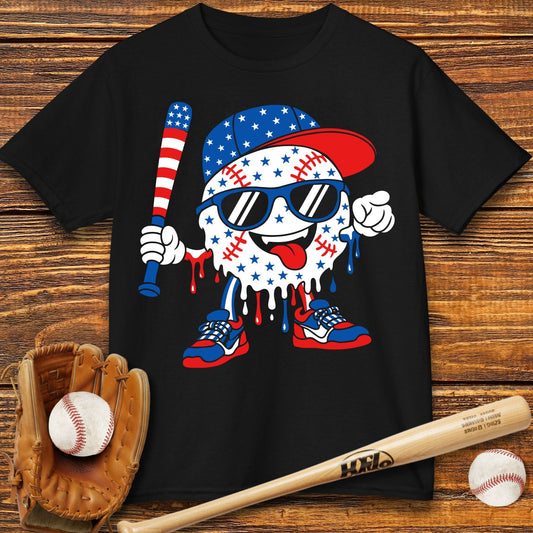 USA Baseball Drip Kids T-shirt - HomeRun PrintsKids clothes