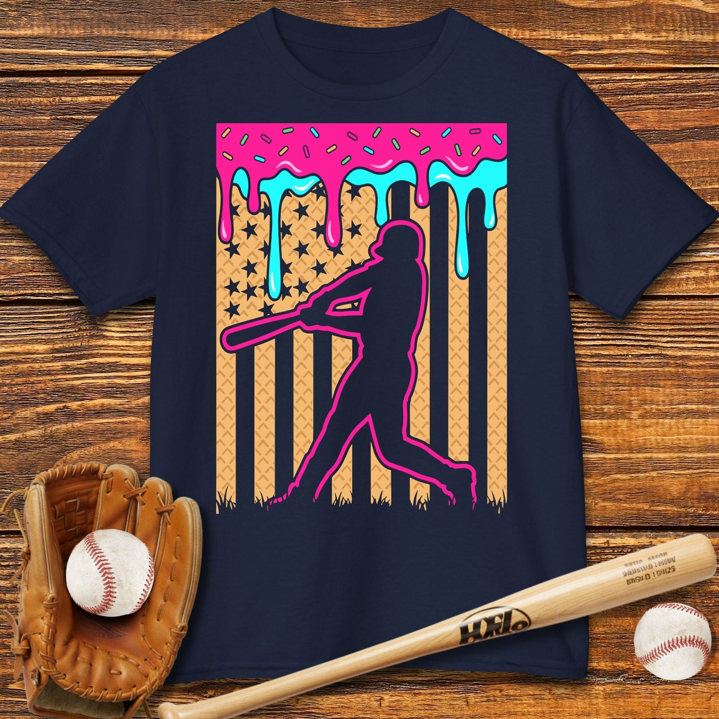 USA Baseball Drip Kids T-shirt - HomeRun PrintsKids clothes