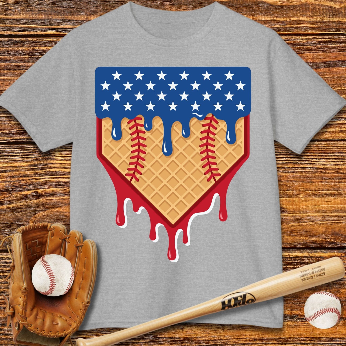 USA Baseball Drip Kids T-shirt - HomeRun PrintsKids clothes
